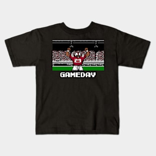 Garnet and Black Football Gameday Retro 8 Bit Linebacker Kids T-Shirt